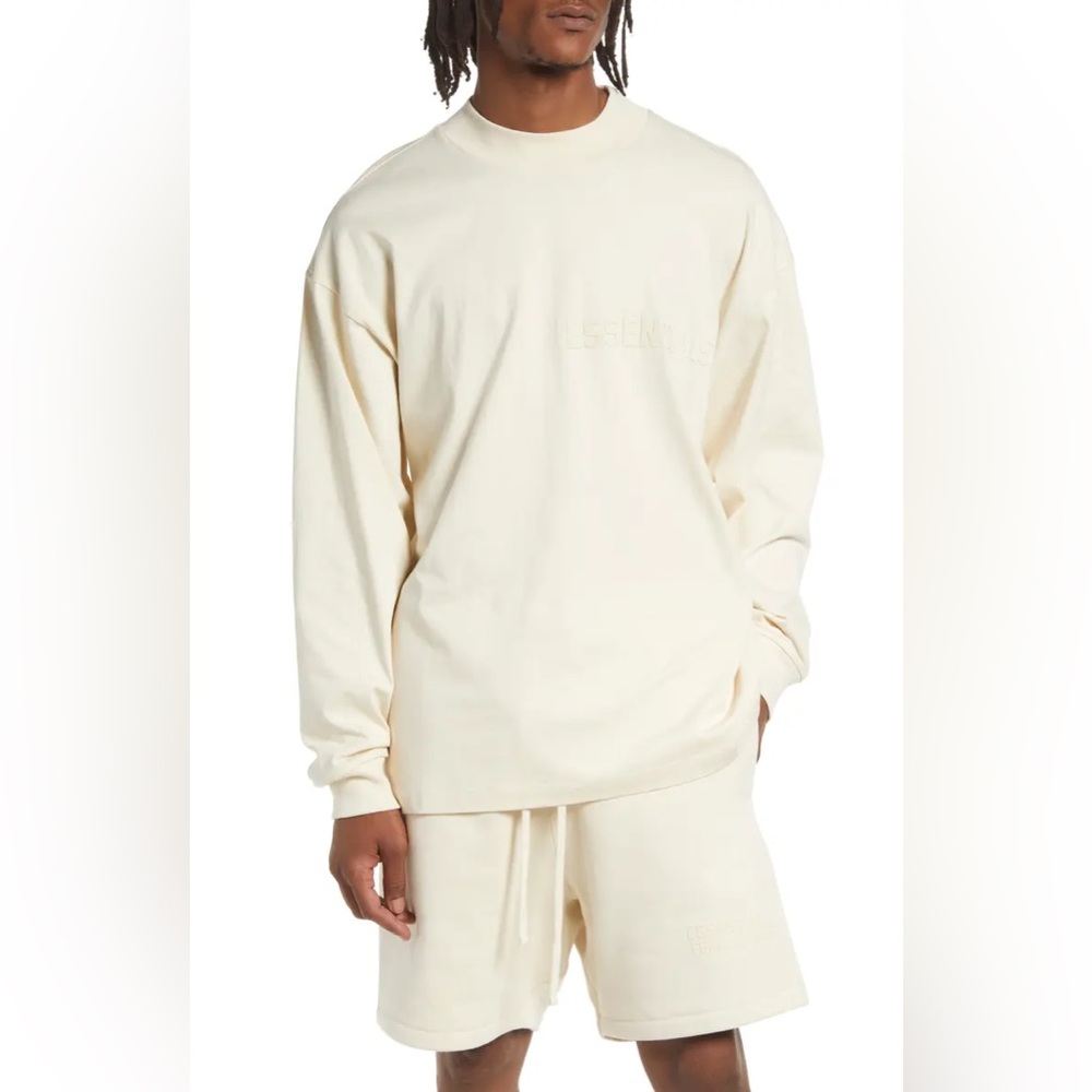 FEAR OF GOD ESSENTIALS Oversize Long Sleeve Cotton Logo Tee size M